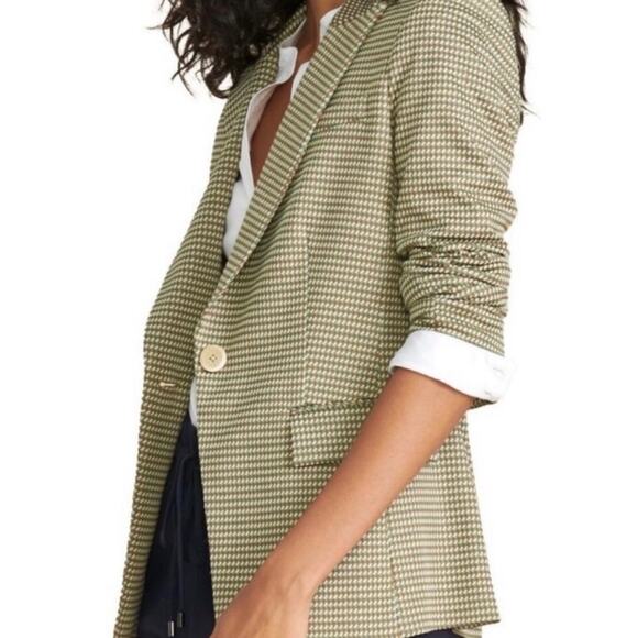 Veronica Beard Zeni Blazer Green Brown Jacket One-Button Long Sleeve Sz 2 - Picture 4 of 14